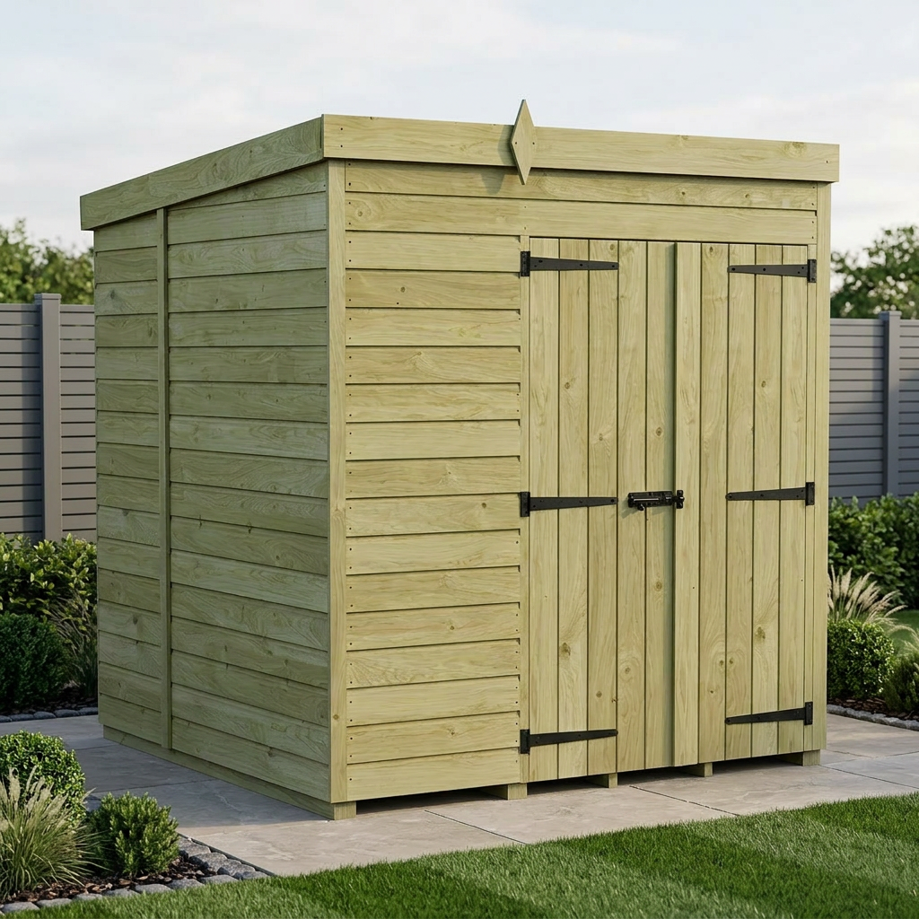6 x 6 Pent Shed (Double Door, No Windows) - Pent Shed