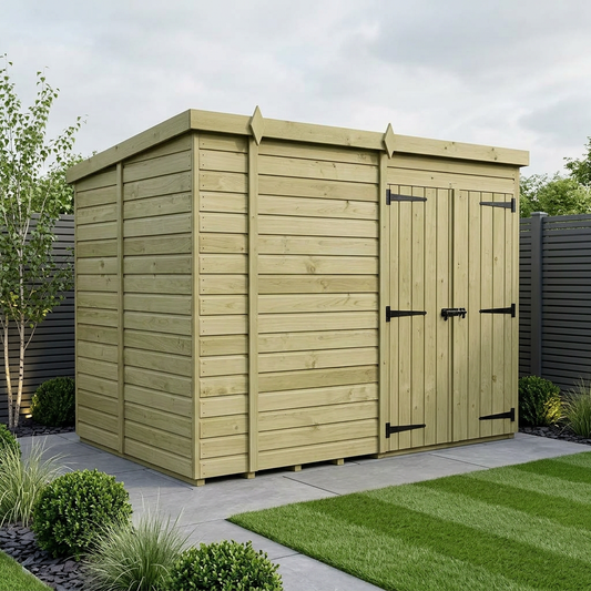9 x 6 Pent Shed (Double Door, No Windows) - Pent Shed