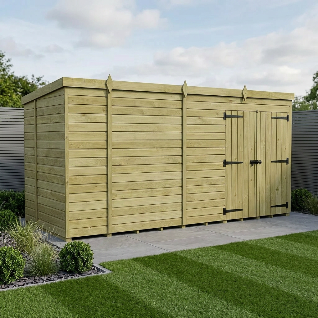 17 x 6 Pent Shed (Double Door, No Windows) - Pent Shed