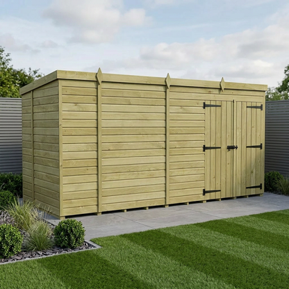 17 x 6 Pent Shed (Double Door, No Windows) - Pent Shed