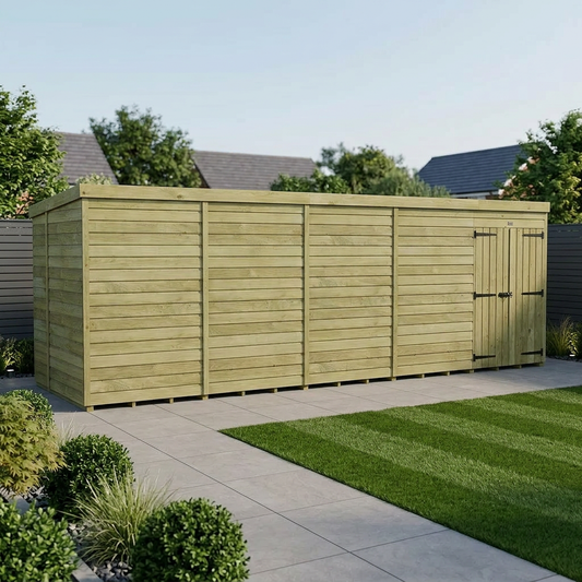 19 x 6 Pent Shed (Double Door, No Windows) - view 2
