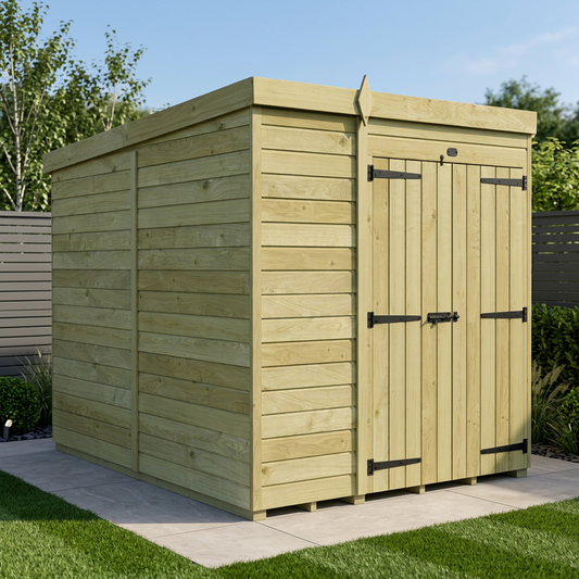 6 x 7 Pent Shed (Double Door, No Windows) - Pent Shed