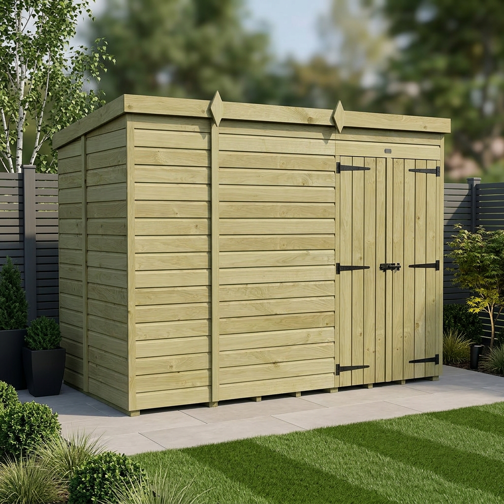 10 x 6 Pent Shed (Double Door, No Windows) - Pent Shed