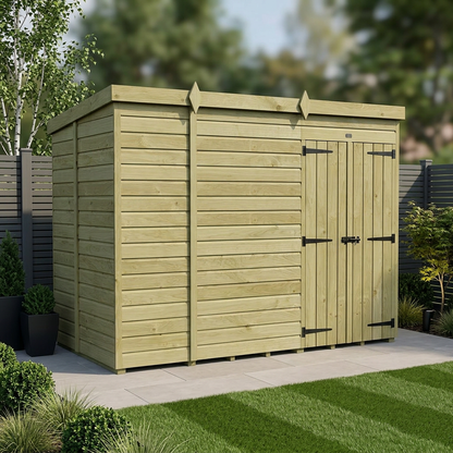 10 x 6 Pent Shed (Double Door, No Windows) - Pent Shed