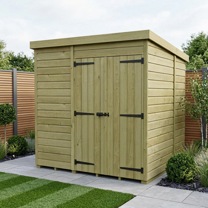 7 x 7 Pent Shed (Double Door, No Windows) - view 2