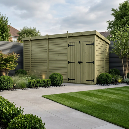 15 x 7 Pent Shed (Double Door, No Windows) - Pent Shed