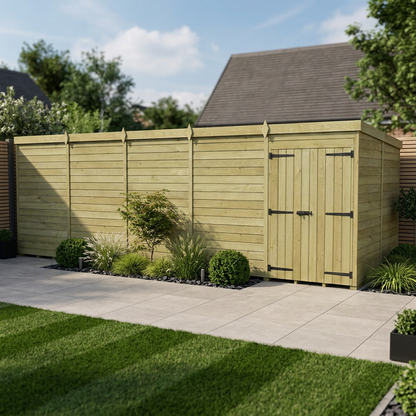 20 x 7 Pent Shed (Double Door, No Windows) - Pent Shed