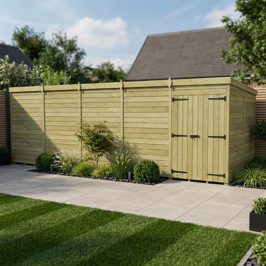 20 x 7 Pent Shed (Double Door, No Windows) - Pent Shed