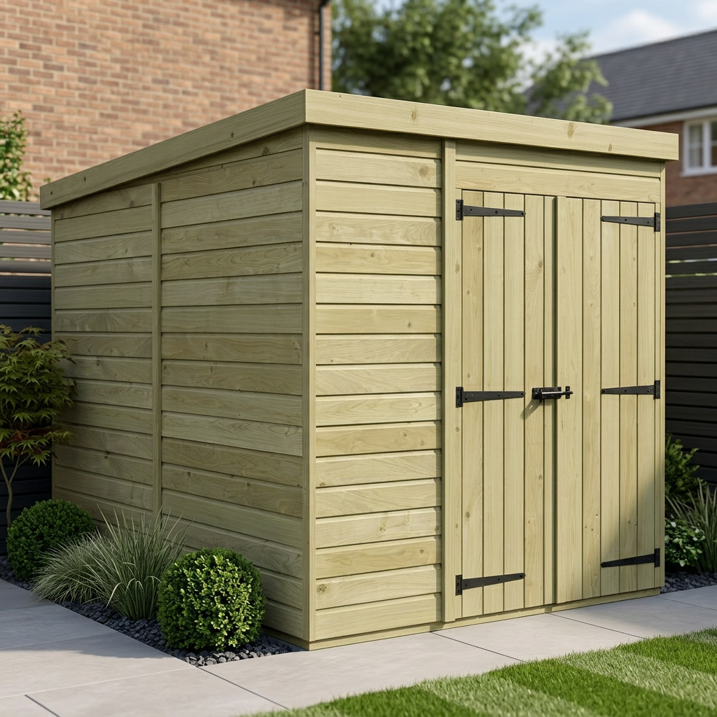 6 x 8 Pent Shed (Double Door, No Windows) - Pent Shed