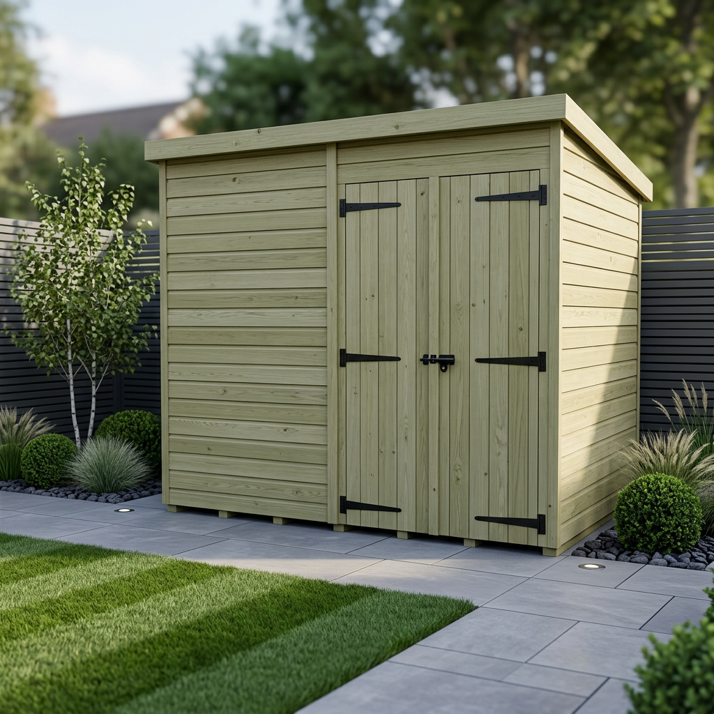 11 x 8 Pent Shed (Double Door, No Windows) - Pent Shed