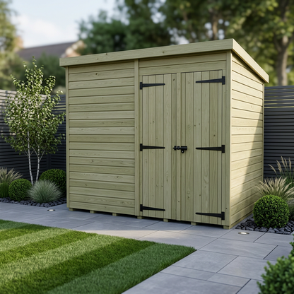 11 x 8 Pent Shed (Double Door, No Windows) - Pent Shed