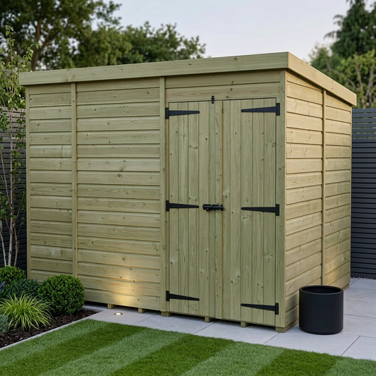 10 x 8 Pent Shed (Double Door, No Windows) - view 2