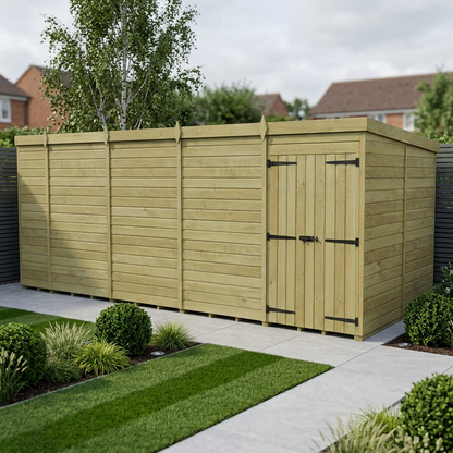 18 x 8 Pent Shed (Double Door, No Windows) - Pent Shed
