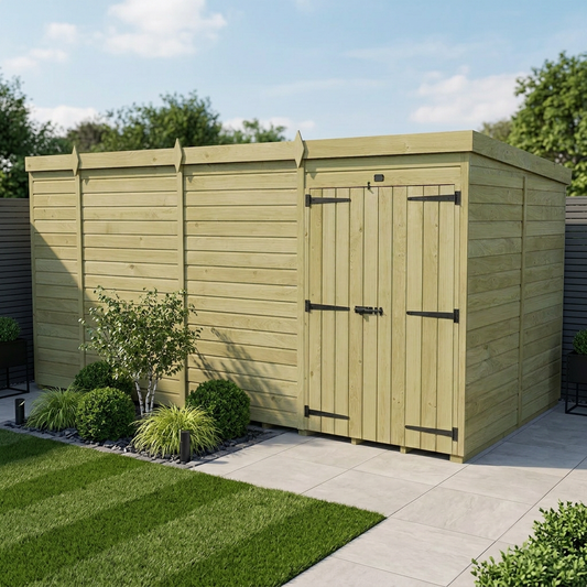 17 x 8 Pent Shed (Double Door, No Windows) - Pent Shed