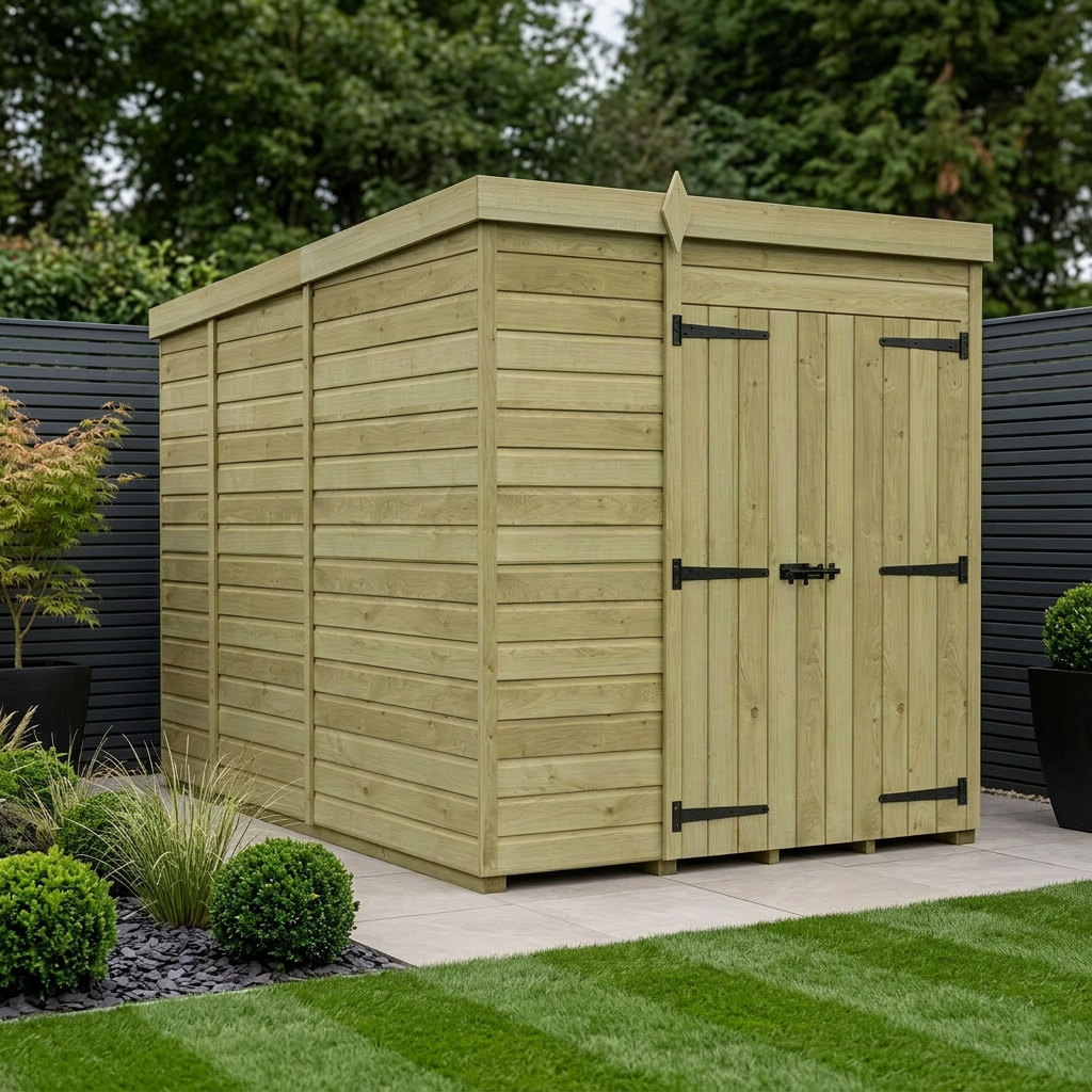 6 x 9 Pent Shed (Double Door, No Windows) - Pent Shed