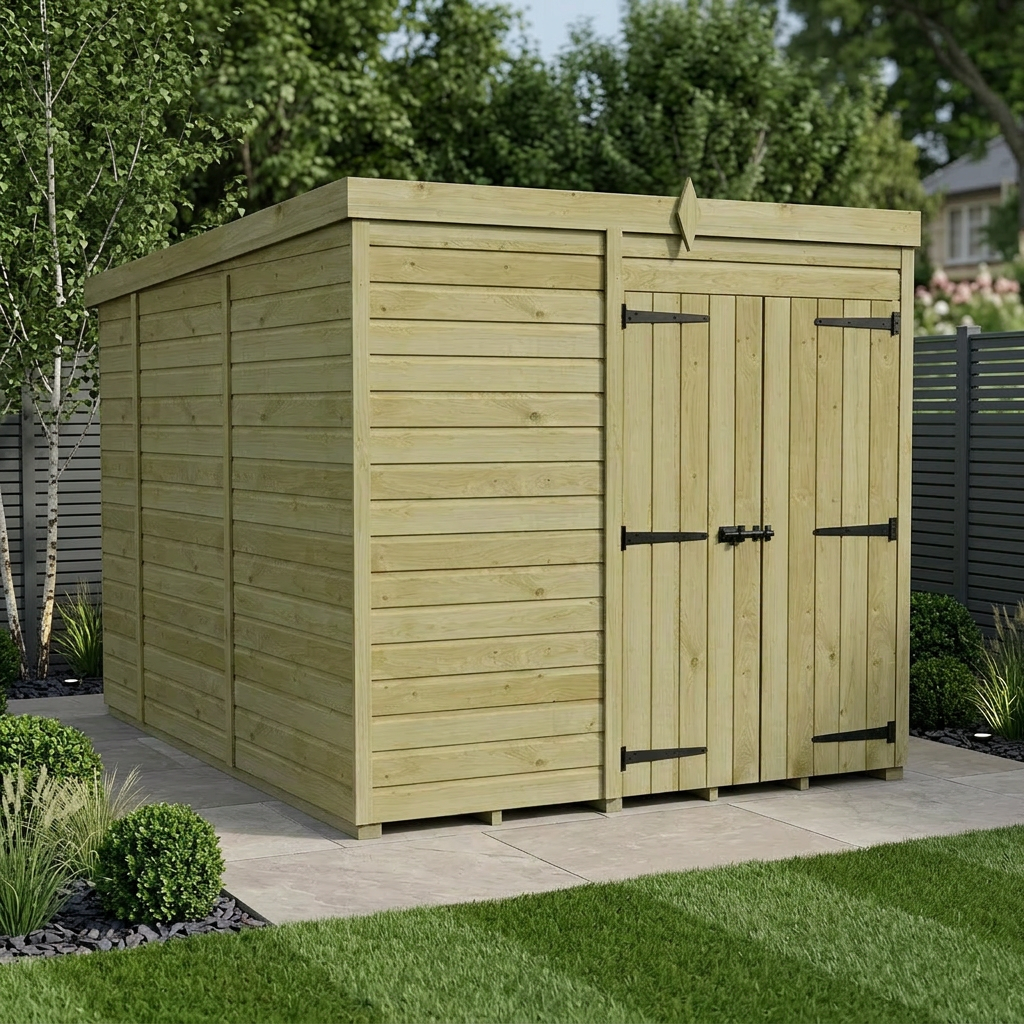 7 x 10 Pent Shed (Double Door, No Windows) - Pent Shed