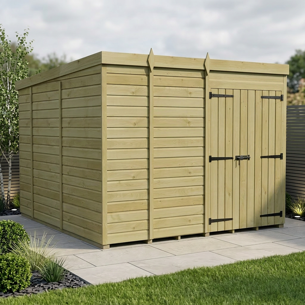9 x 10 Pent Shed (Double Door, No Windows) - Pent Shed