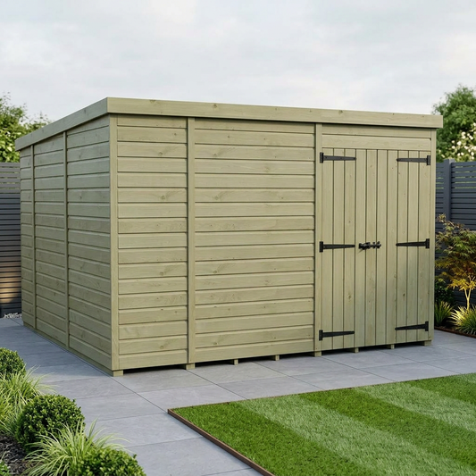 10 x 10 Pent Shed (Double Door, No Windows) - Pent Shed
