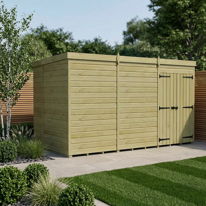 12 x 10 Pent Shed (Double Door, No Windows) - Pent Shed