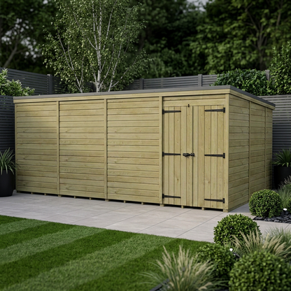 16 x 10 Pent Shed (Double Door, No Windows) - Pent Shed