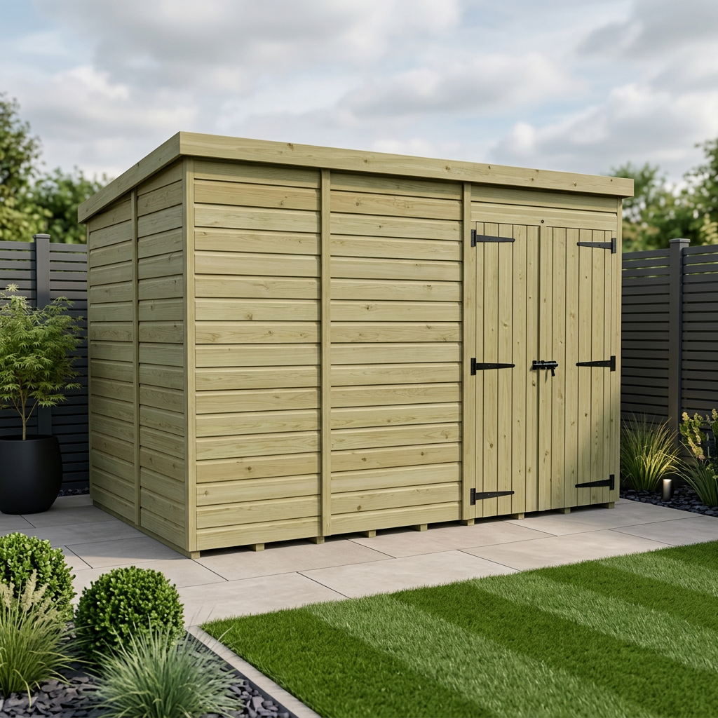 11 x 10 Pent Shed (Double Door, No Windows) - Pent Shed