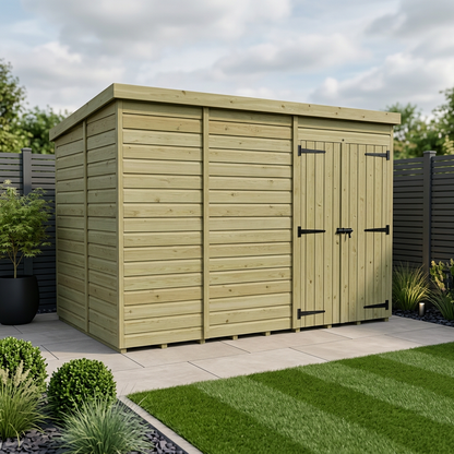 11 x 10 Pent Shed (Double Door, No Windows) - Pent Shed