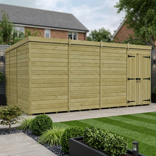 16 x 9 Pent Shed (Double Door, No Windows) - Pent Shed