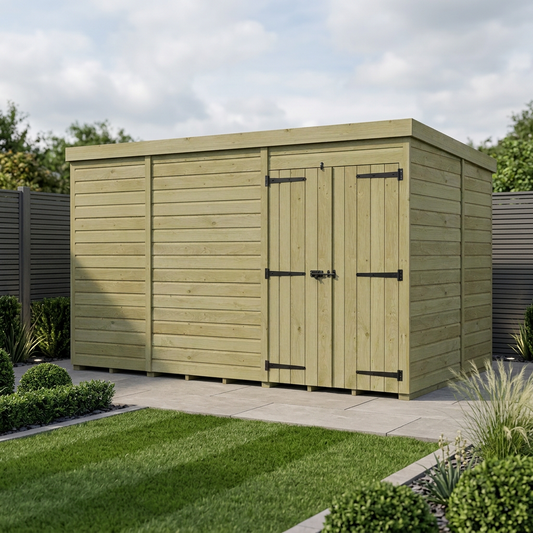 13 x 9 Pent Shed (Double Door, No Windows) - Pent Shed
