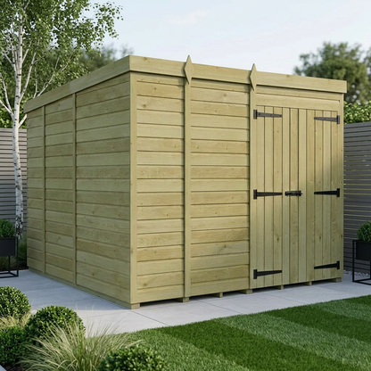 9 x 9 Pent Shed (Double Door, No Windows) - Pent Shed