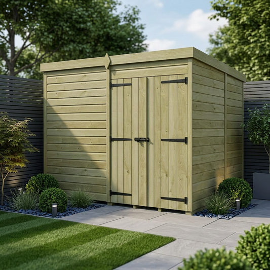 10 x 9 Pent Shed (Double Door, No Windows) - Pent Shed