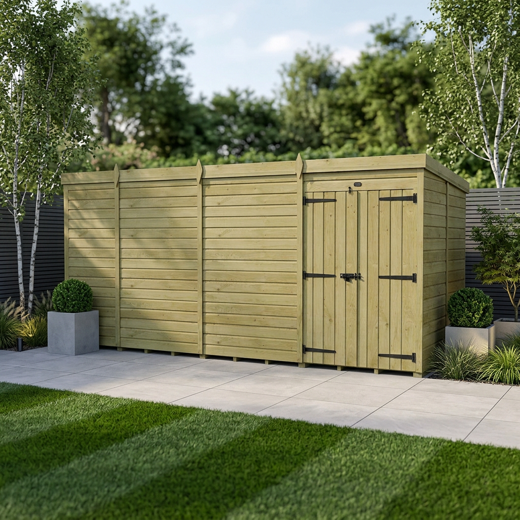 17 x 10 Pent Shed (Double Door, No Windows) - Pent Shed
