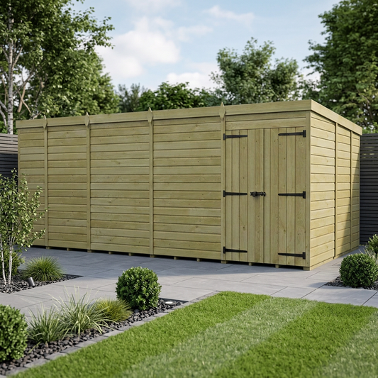 17 x 9 Pent Shed (Double Door, No Windows) - view 2