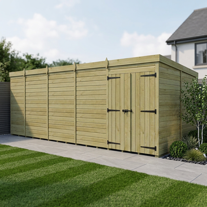 19 x 10 Pent Shed (Double Door, No Windows) - Pent Shed
