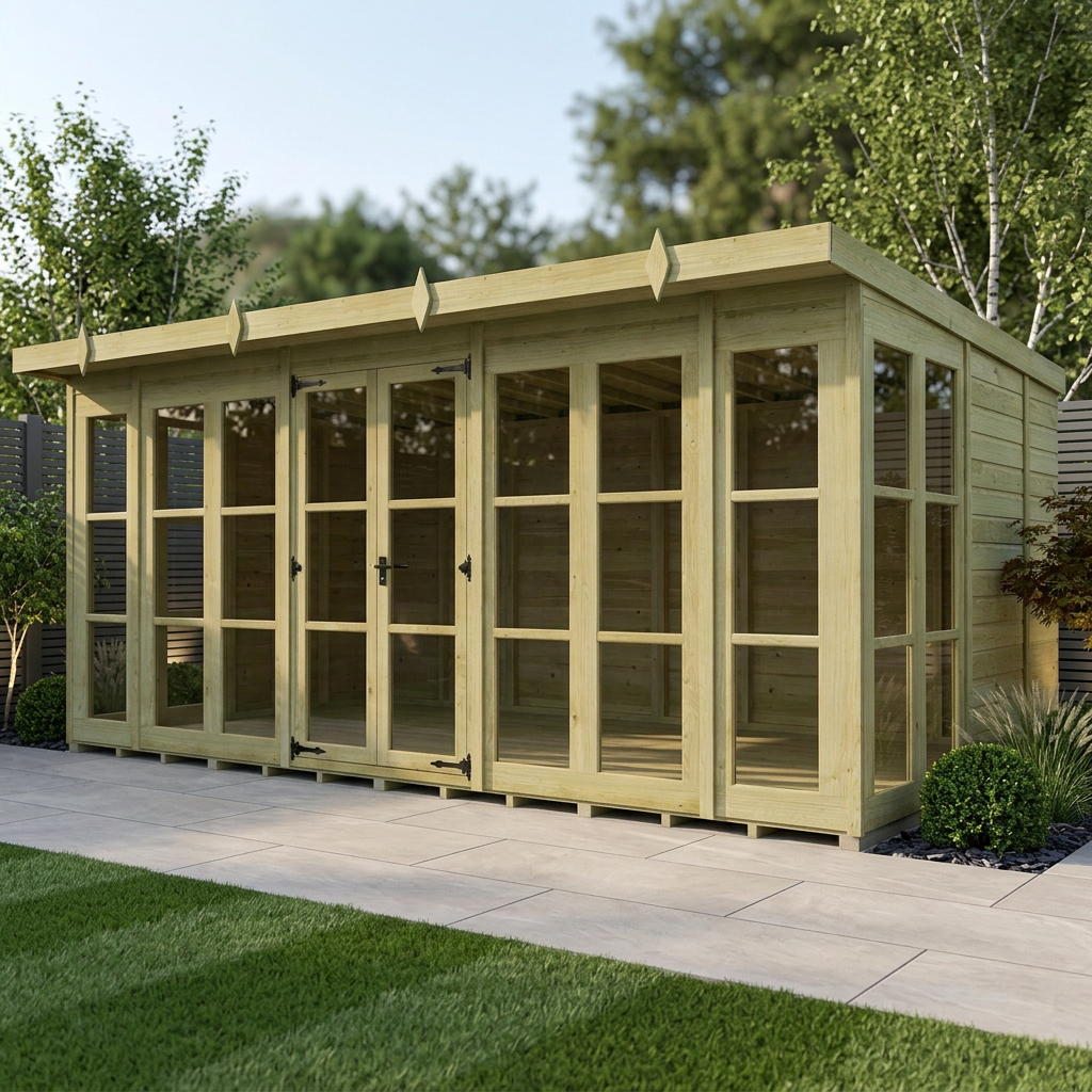 16 x 9 Georgian Window Pent Summer House - view 3