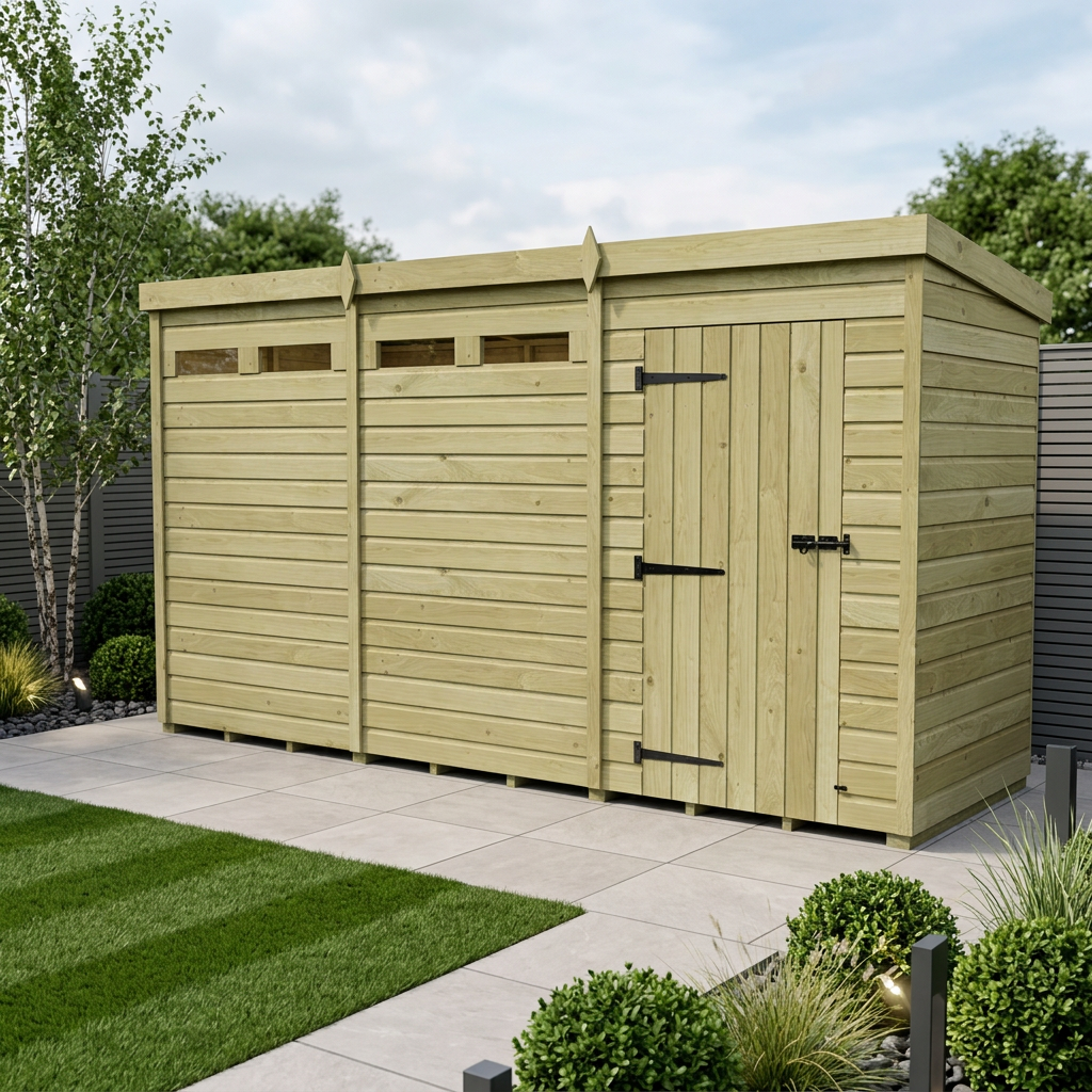 14 x 4 Security Pent Shed - view 2