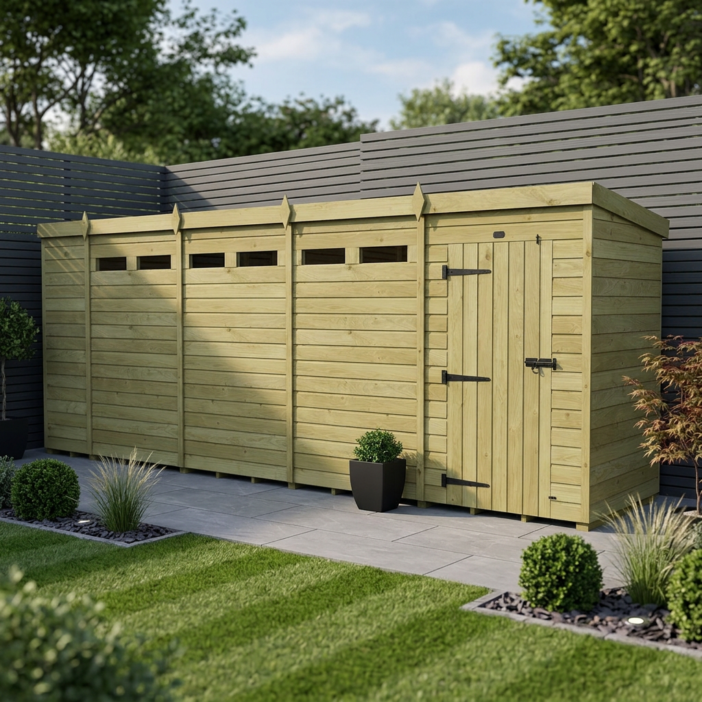 17 x 4 Security Pent Shed - Security Pent Shed