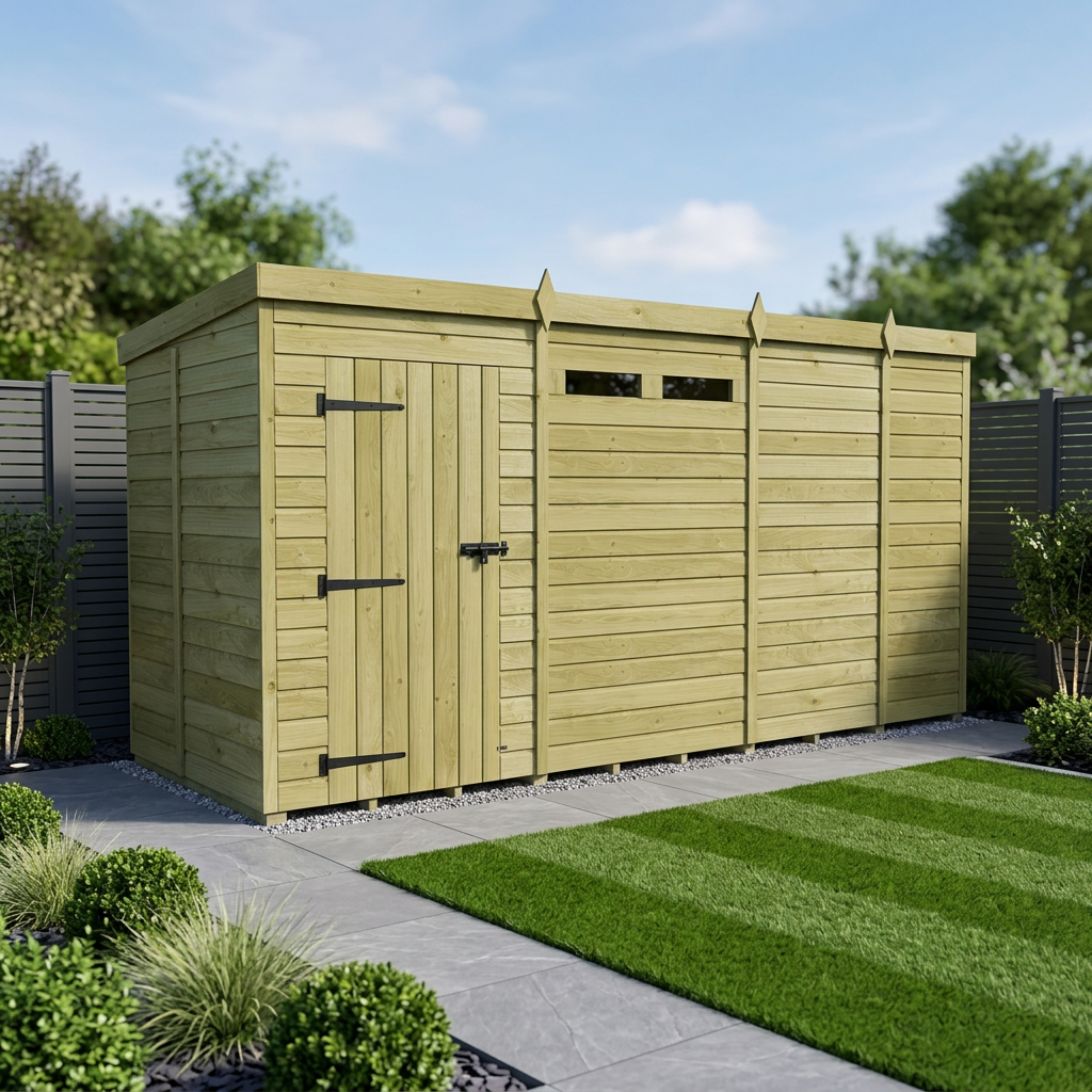 13 x 5 Security Pent Shed - view 2