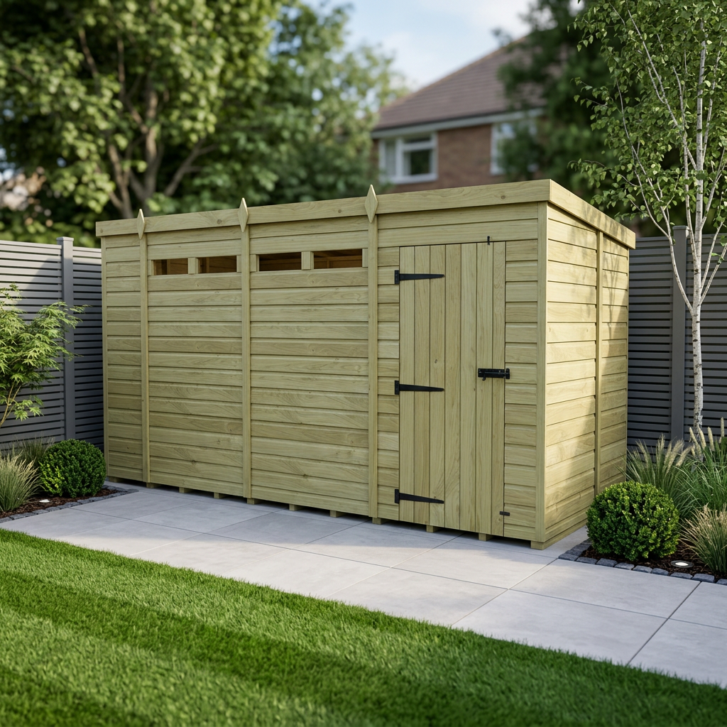 14 x 6  Security Pent Shed - Security Pent Shed