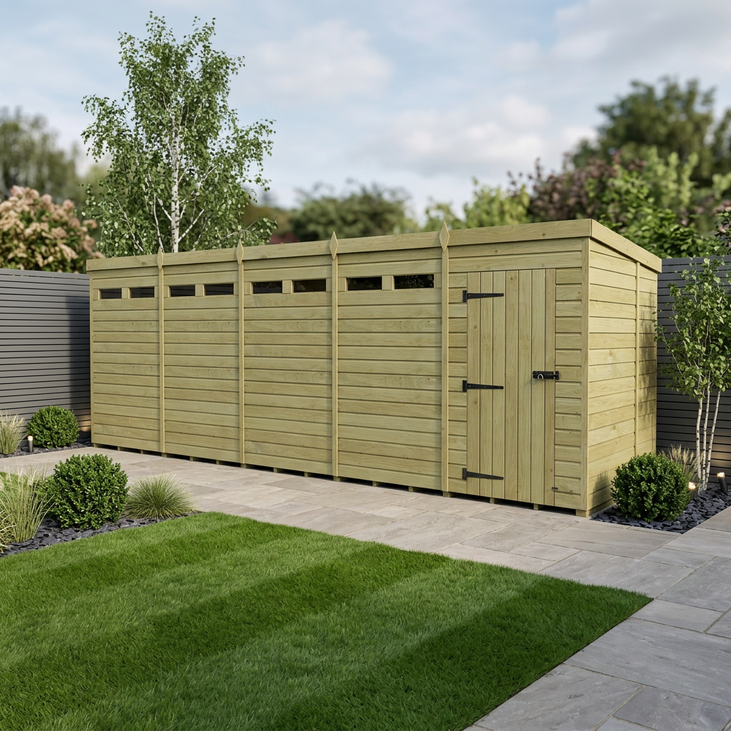 20 x 6  Security Pent Shed - Security Pent Shed