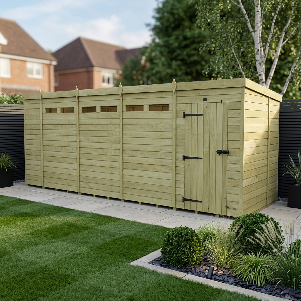 17 x 7 Security Pent Shed - Security Pent Shed