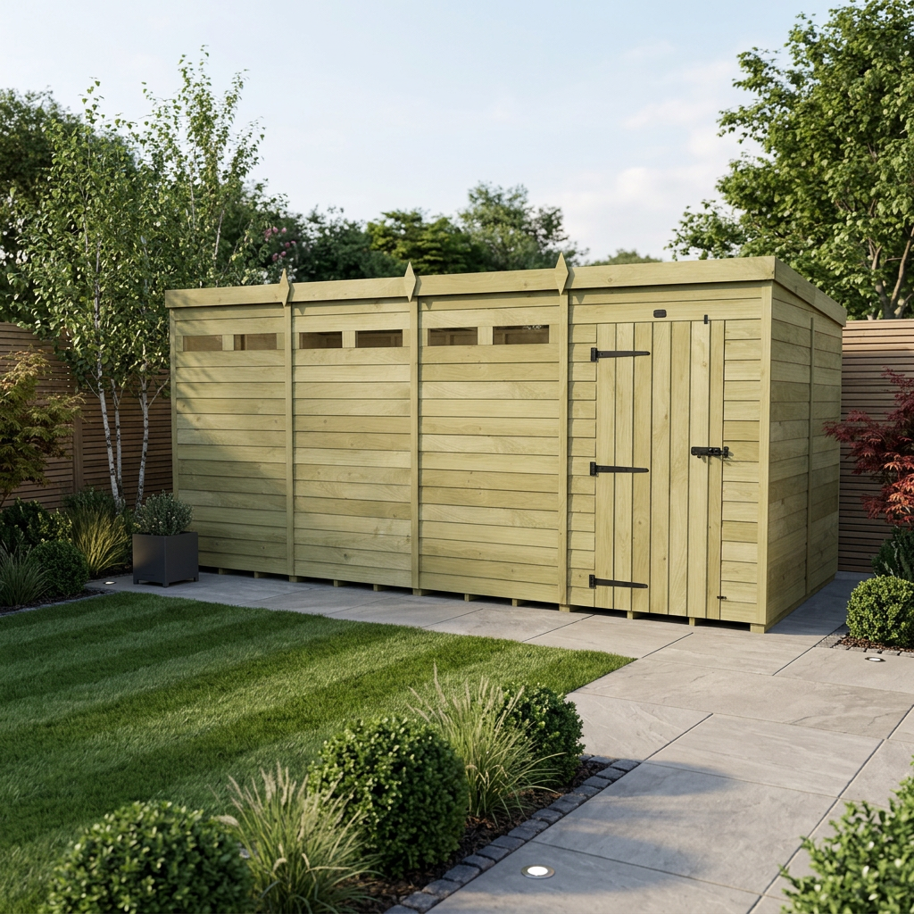 16 x 8 Security Pent Shed - view 2