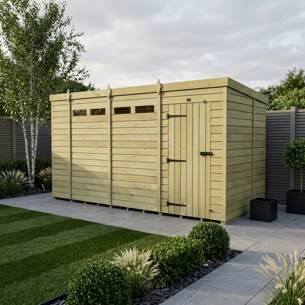 15 x 6  Security Pent Shed - view 2