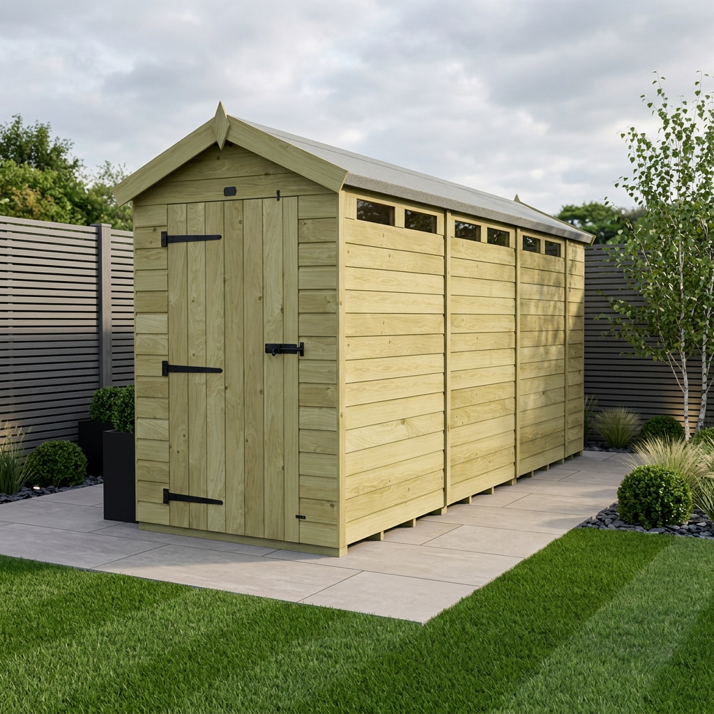 4 x 15  Apex Security Shed - Security Apex Shed