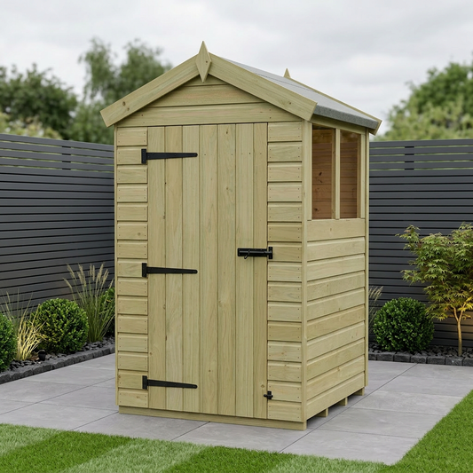 4 x 4 Apex Shed (Single Door, With Windows) - Apex Shed