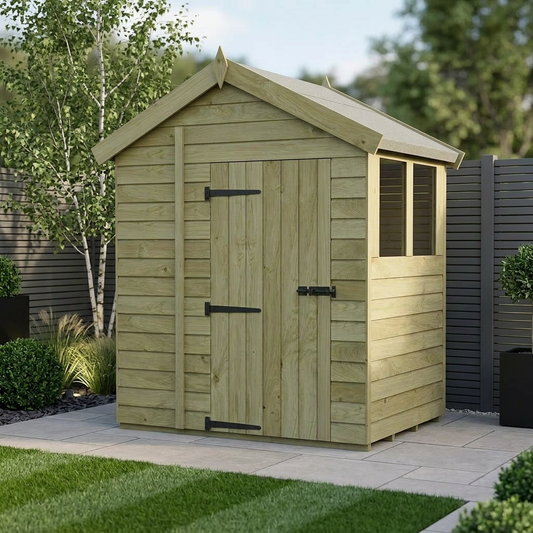 6 x 4 Apex Shed (Single Door, With Windows) - view 2