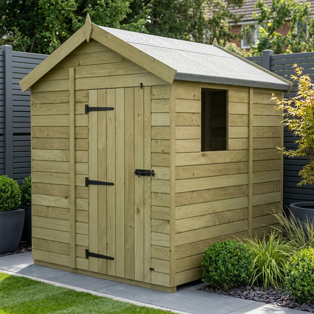 6 x 5 Apex Shed (Single Door, With Windows) - view 2