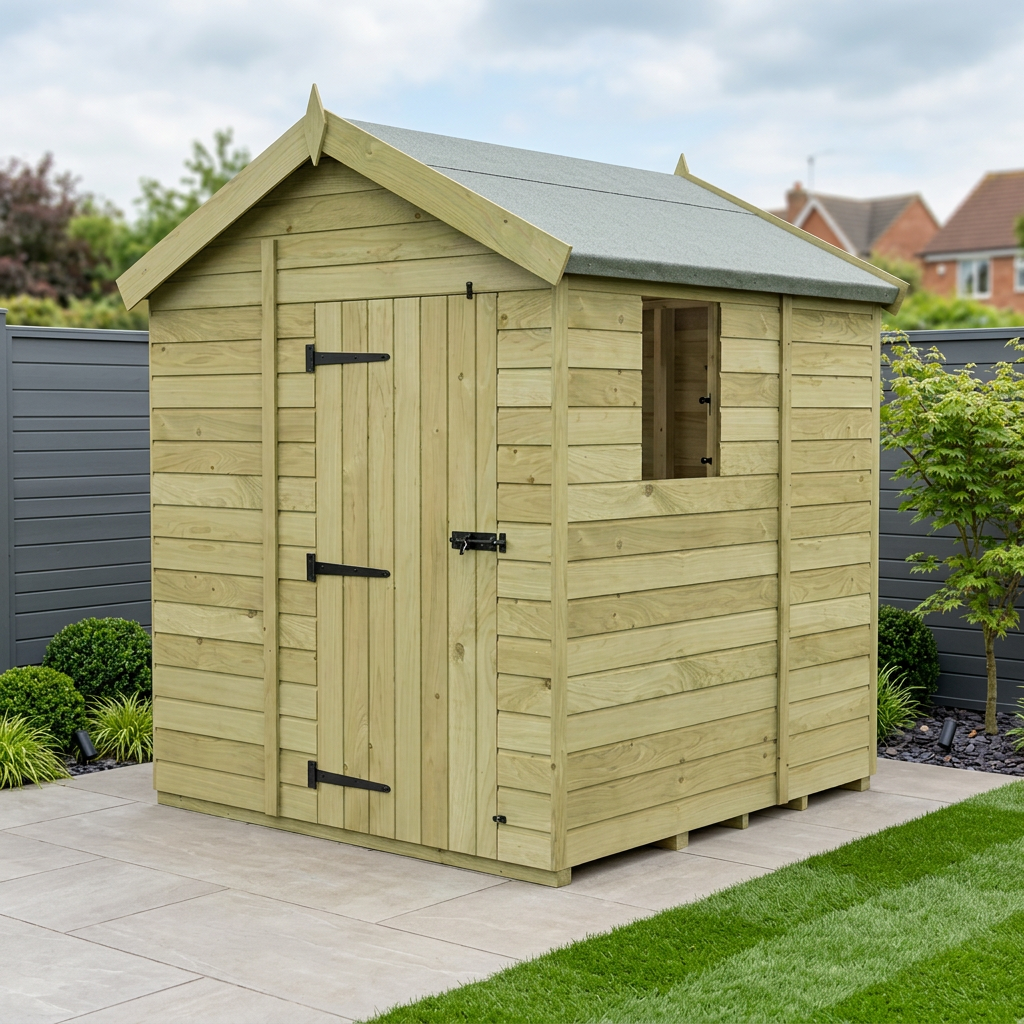 7 x 5 Apex Shed (Single Door, With Windows) - view 2