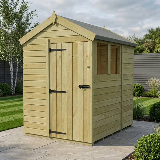 5 x 6 Apex Shed (Single Door, With Windows) - Apex Shed