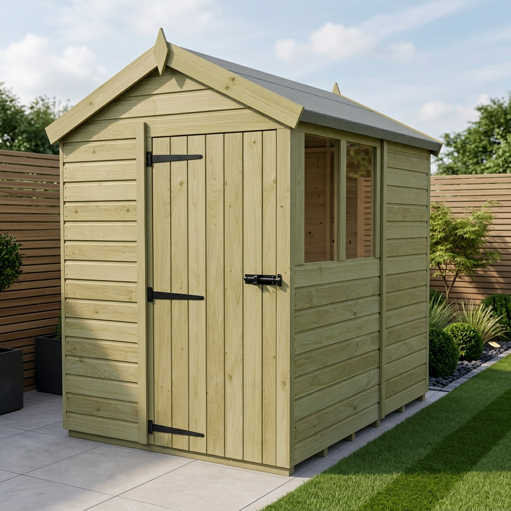 5 x 7 Apex Shed (Single Door, With Windows) - view 2