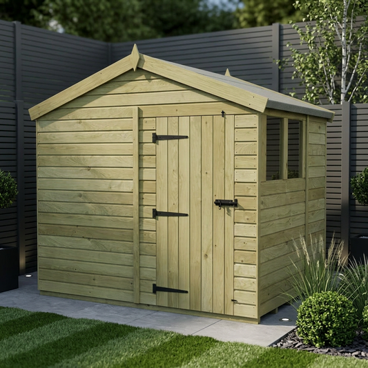 8 x 7 Apex Shed (Single Door, With Windows) - Apex Shed